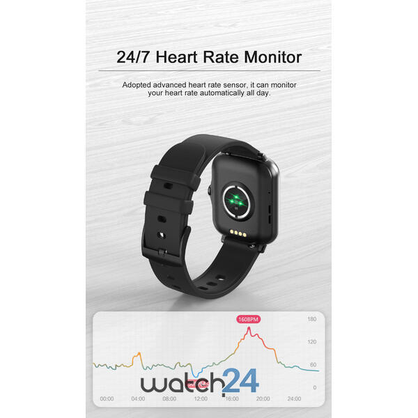 SmartWatch SMARTECH cu Apel Bluetooth, Microfon, Difuzor, Ritm cardiac, Nivel oxigen din sange, Tensiune arteriala, Notificari, Vreme S438