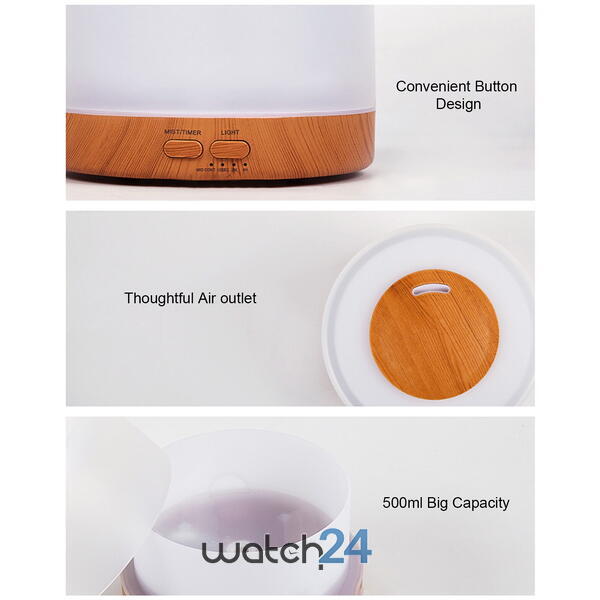 SMARTECH Difuzor de ulei esential, aromaterapie, umidificator de aer, rezervor 700ML, cu telecomanda si lumina veghe ajustabila STH-53