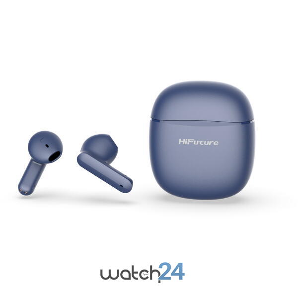 Casti Bluetooth 5.0 HiFuture ColorBuds TWS Earbuds, Microfon, raspundere si respingere apel, Accesare vocala Siri sau Google Assistance, HD Voice, Control media, Touch pe casca, Albastru