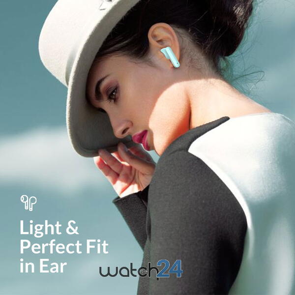 Casti Bluetooth 5.0 HiFuture ColorBuds TWS Earbuds, Microfon, raspundere si respingere apel, Accesare vocala Siri sau Google Assistance, HD Voice, Control media, Touch pe casca, Light Blue