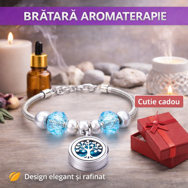Bratara aromaterapie, tip difuzor pentru uleiuri esentiale V25