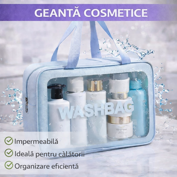Geanta cosmetice si lichide pentru voiaj, impermeabila