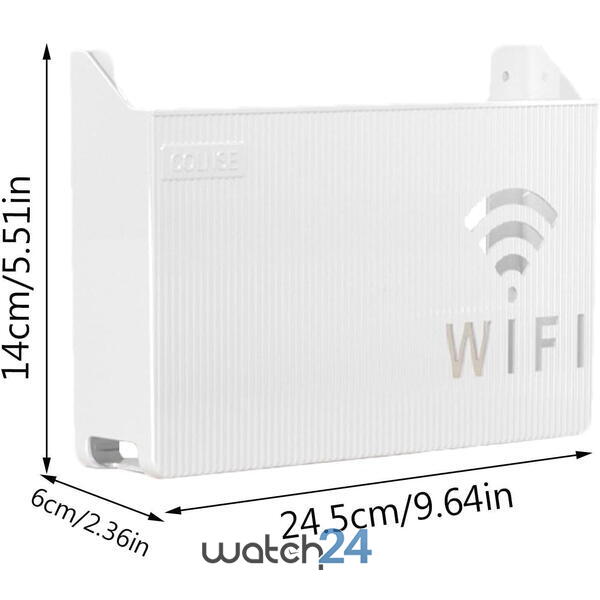 Raft Suport Router Wireless 245x140x60 mm, pentru mascare fire si echipament WI-FI, posibilitate montare pe perete