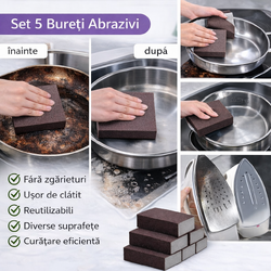 Bureti Abrazivi pentru Indepartarea Grasimii Arse, Set 5 Buc