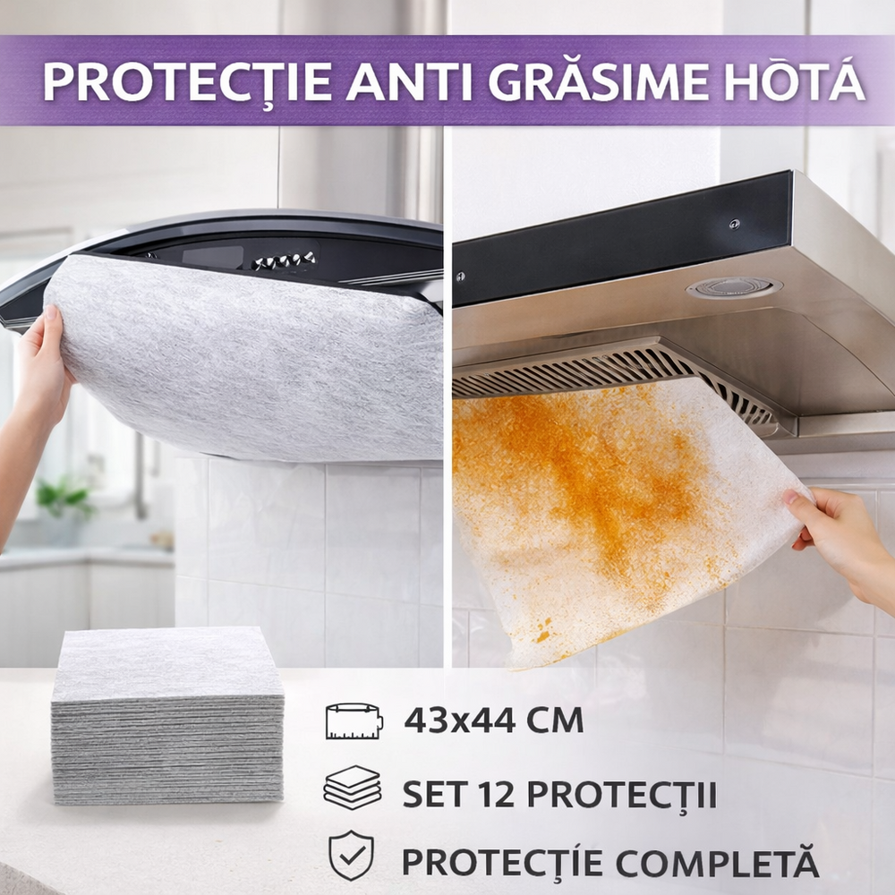 SMARTECH Protectie hota universala pentru grasime, 43x45CM, 12 buc/Rola