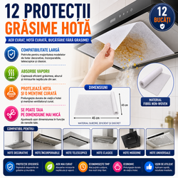 Protectie hota universala pentru grasime, 43x45CM, 12 buc/Rola