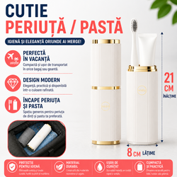 Cutie protectie periuta si pasta de dinti, Alb