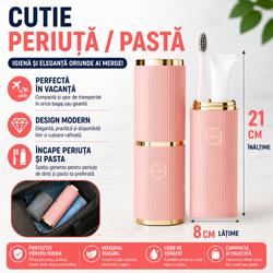 Cutie protectie periuta si pasta de dinti, Roz