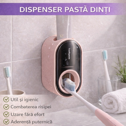 Dispenser, dozator pentru pasta de dinti, prindere pe perete