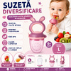 Suzeta pentru diversificarea hranei, pentru fructe si legume, silicon moale, Mov, Marimea L