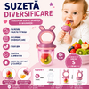 Suzeta pentru diversificarea hranei, pentru fructe si legume, silicon moale, Mov, Marimea S