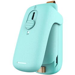 Mini Aparat de Sigilat Pungi, Cutter inclus, Cu baterii, Bleu