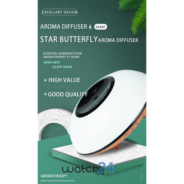SMARTECH Difuzor de ulei esential, aromaterapie, umidificator de aer, rezervor 260ML, cu lumina veghe STH-117