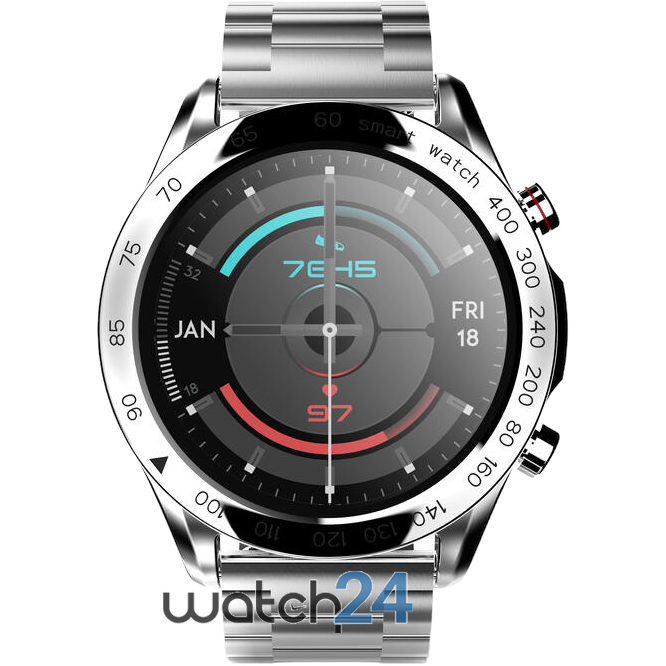 Smartwatch Futuregopro Cu Bluetooth 5.0, 1.32 Inch Fullhd Display (360*360), Rezistenta La Apa Ip68, Bpm, Mmhg, Spo2, Baterie 20 Zile, Moduri Sport, Vreme, Monitorizare Somn, Argintiu