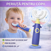 Periuta de dinti pentru copii, 2-6 ani, in forma de U, din silicon, periaj si curatare gingii 360, Albastru/Galben
