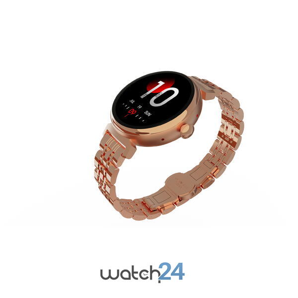 SmartWatch HiFuture Aura cu Apel Bluetooth, 1.04 inch (340*340), Rezistenta la apa IP68, BPM, SPO2, Ciclu menstrual, Moduri sport, Vreme, Monitorizare somn, Rose