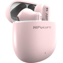 Casti Bluetooth 5.2 HiFuture ColorBuds2 TWS Earbuds, Microfon, Raspundere Apel, Accesare vocala Siri sau Google Assistance, HD Voice, Control media, Touch pe casca, Roz