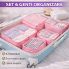 Set 6 genti pentru organizare si depozitare valiza, Roz