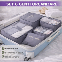 Set 6 genti pentru organizare si depozitare valiza, Gri