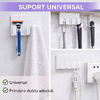 Suport pentru baie, multifunctional, prindere cu banda dublu adeziv, Alb