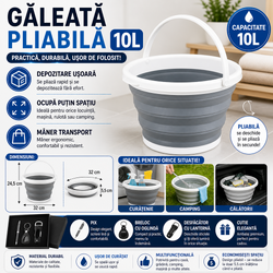 Galeata pliabila, cu maner, Marime L - 10 Litri
