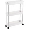 Suport depozitare cu 3 etajere si roti pentru baie sau bucatarie