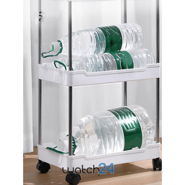 Suport depozitare cu 3 etajere si roti pentru baie sau bucatarie
