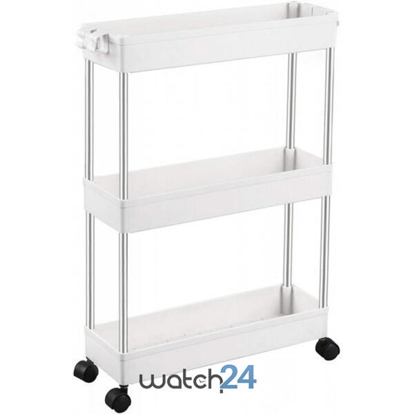 Suport depozitare cu 3 etajere si roti pentru baie sau bucatarie