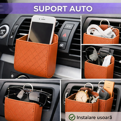 Suport auto universal, montare grila ventilatie, Maro