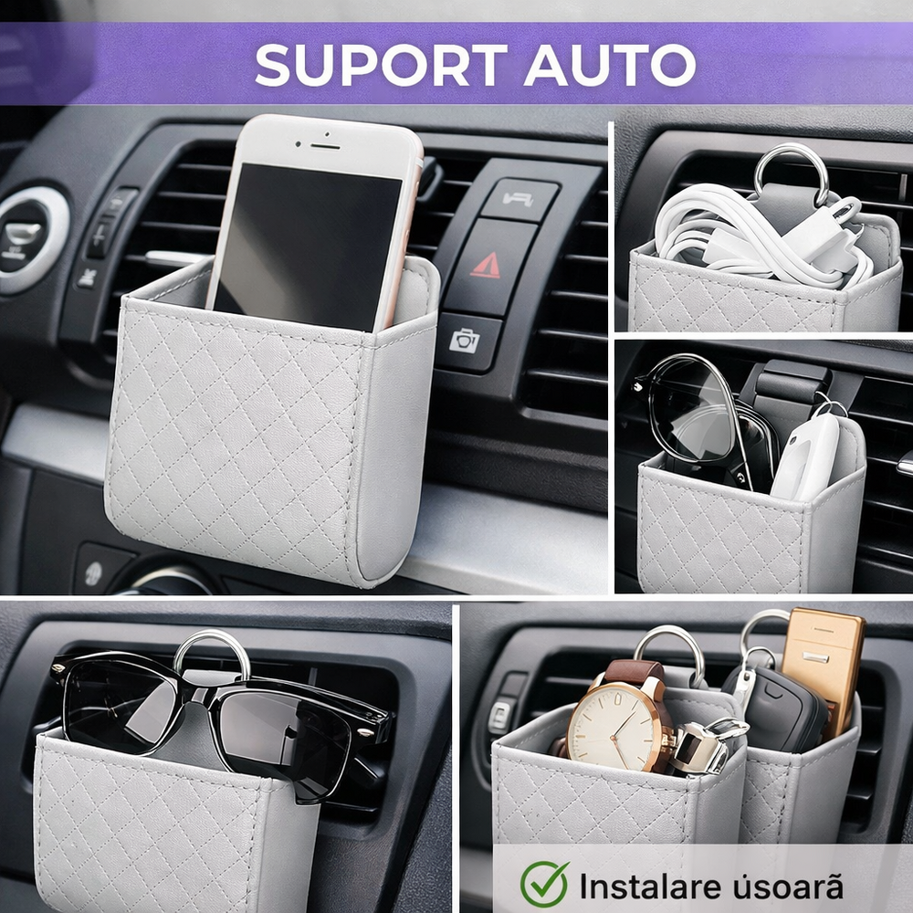 SMARTECH Suport auto universal, montare grila ventilatie, Bej