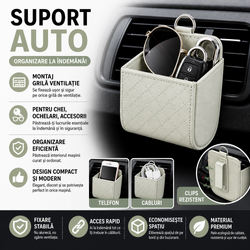 Suport auto universal, montare grila ventilatie, Bej