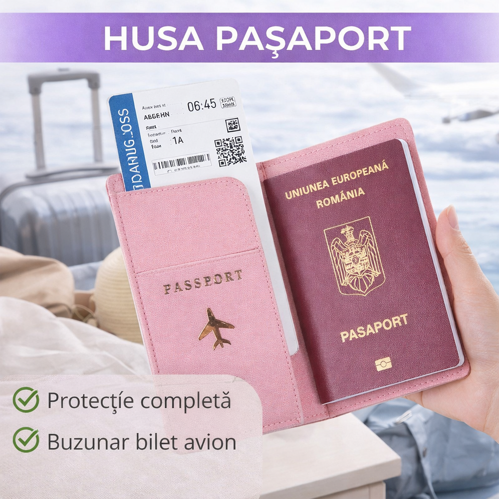 SMARTECH Husa pentru pasaport, Roz