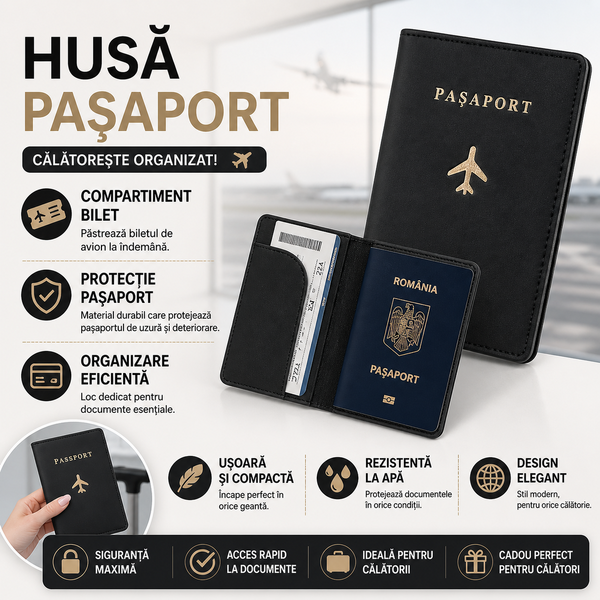 Husa pentru pasaport, Negru