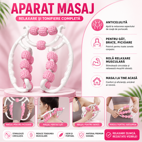 Aparat de masaj pentru picioare, maini, gat, anticelulita, rola de relaxare musculara