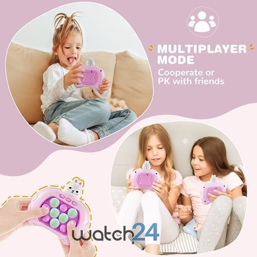 Consola Pop It Fidget, Jucarie pentru copii 3+ ani și Joc de petrecere, Roz