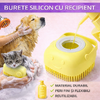 Burete de baie din silicon cu dozator, Mini Soft Brush, reutilizabilla, pentru adulti, copii, animale de companie, Galben