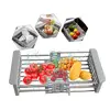 Scurgator vase extensibil pentru chiuveta multifunctional, tip cos, telescopic, otel inoxidabil/PVC