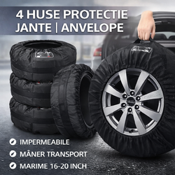 16-20 Inch Set 4 huse pentru anvelope/cauciucuri, cu maner, impermeabil, pentru dimensiunea 16-20