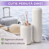 Cutie protectie periuta si pasta de dinti, Ideal pentru calatorie, Alb