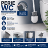 Perie de WC cu cap flexibil, cu suport, prindere pe perete cu sistem banda adeziva inclus