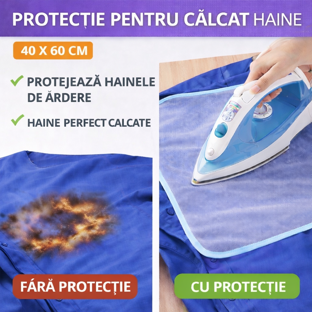 SMARTECH Plansa protectoare pentru calcat haine delicate cu orificii pentru trecerea aburilor, 40x60 cm