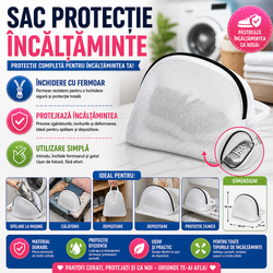 Sac pentru Spalat Incaltamintea, Protectie Incaltaminte si Masina de Spalat, Alb