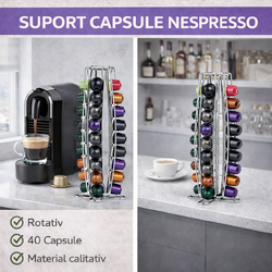 Suport 40 capsule Nespresso, Argintiu