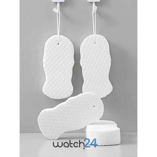 Burete Scrubber pentru corp, scrub exfoliant pentru baie, burete pentru dus, Alb