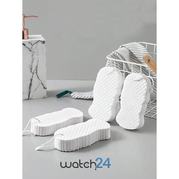 Burete Scrubber pentru corp, scrub exfoliant pentru baie, burete pentru dus, Alb