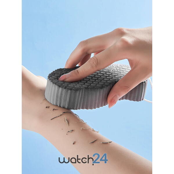 Burete Scrubber pentru corp, scrub exfoliant pentru baie, burete pentru dus, Gri