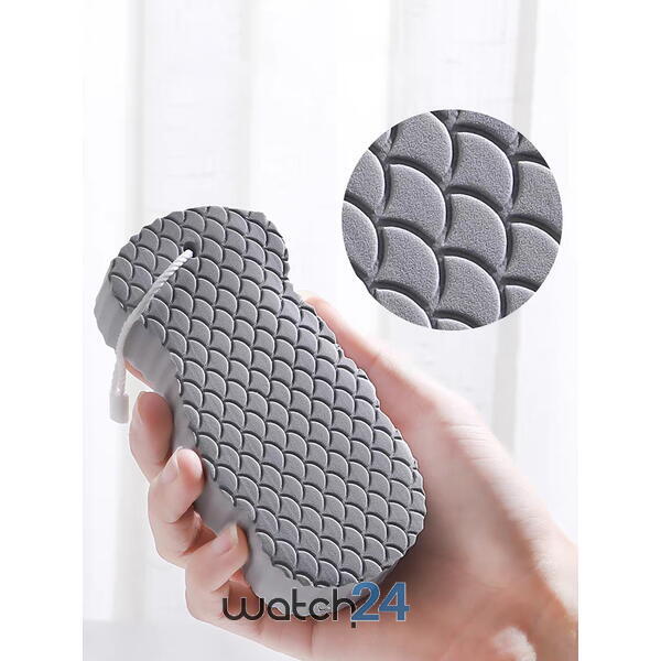 Burete Scrubber pentru corp, scrub exfoliant pentru baie, burete pentru dus, Gri