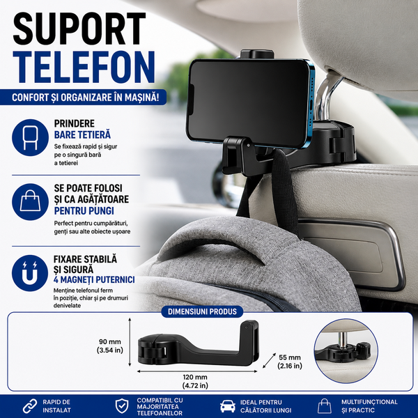 Suport pentru telefon, prindere usoara, ajustabil
