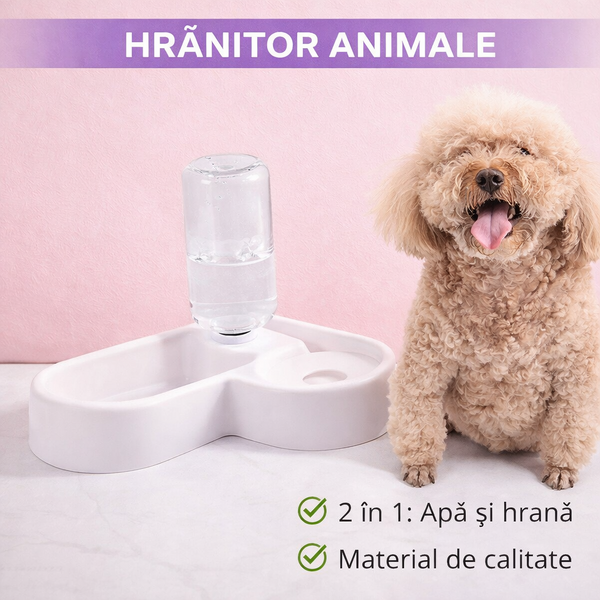 Hranitor animale 2in1 apa si hrana, 500Ml