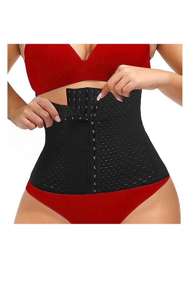 SMARTECH Corset modelator talie si abdomen, Lenjerie modelatoare, cu inchidere pe 3 randuri, Marime M 66-74 Cm Talie